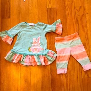 Bonnie Jean Bunny Tunic Top & Leggings Outfit